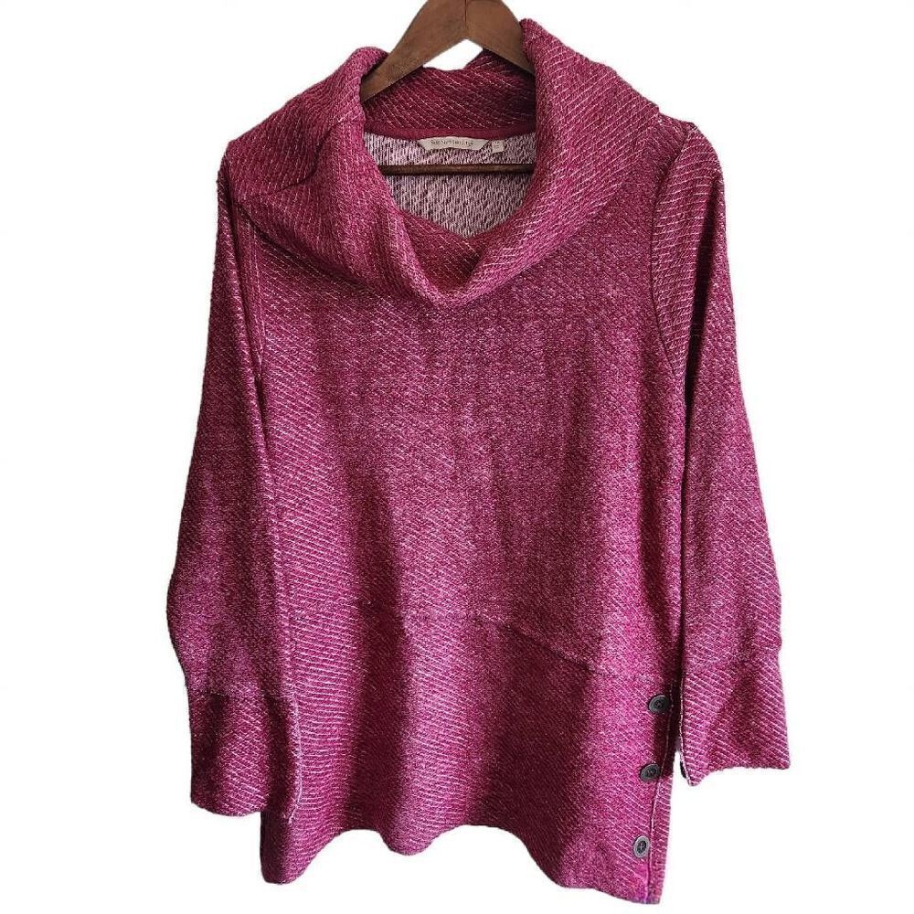 Soft Surroundings Sweater Womens 1X Plus Size Tunic Cowl Neck Langley Pullover L